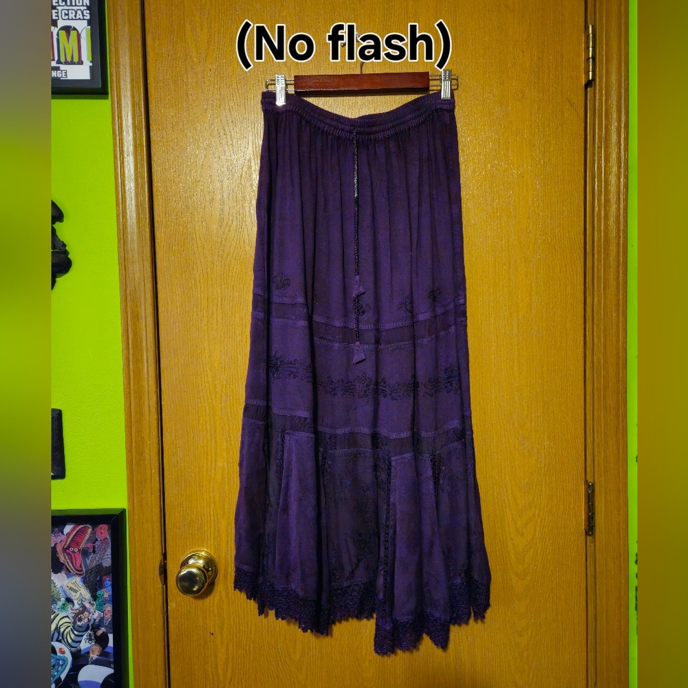 High Quality Hippie Boho Magical Mystical Purple Skirt 💫 NWoT Lace Rose Detail